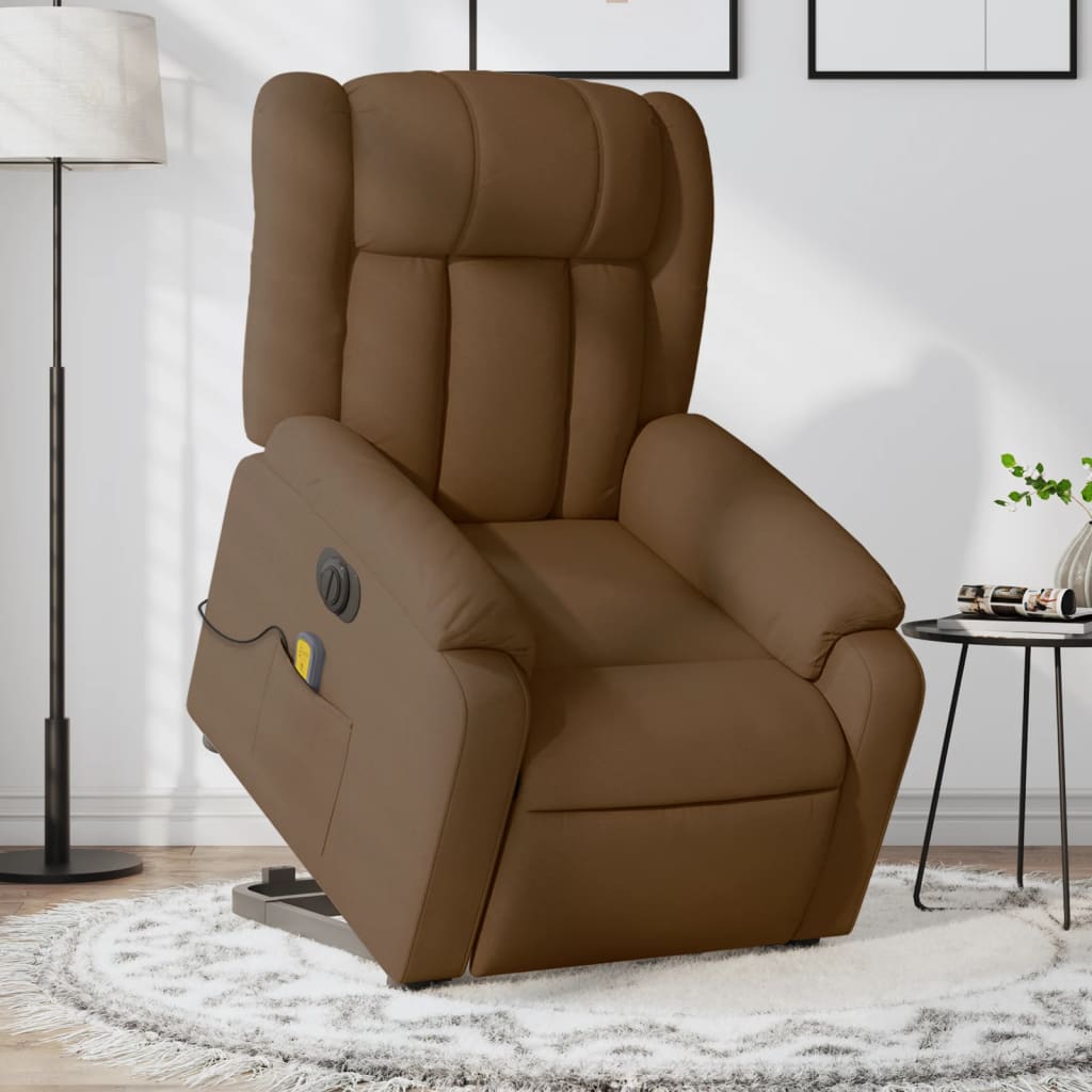 Sta-op-massagestoel elektrisch verstelbaar stof bruin is nu te koop bij PeponiXL, paradijselijk wonen!
