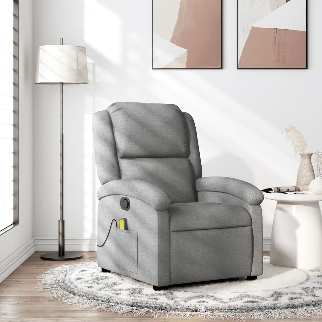 Massagestoel met lichtgrijze stof is nu te koop bij PeponiXL, paradijselijk wonen!