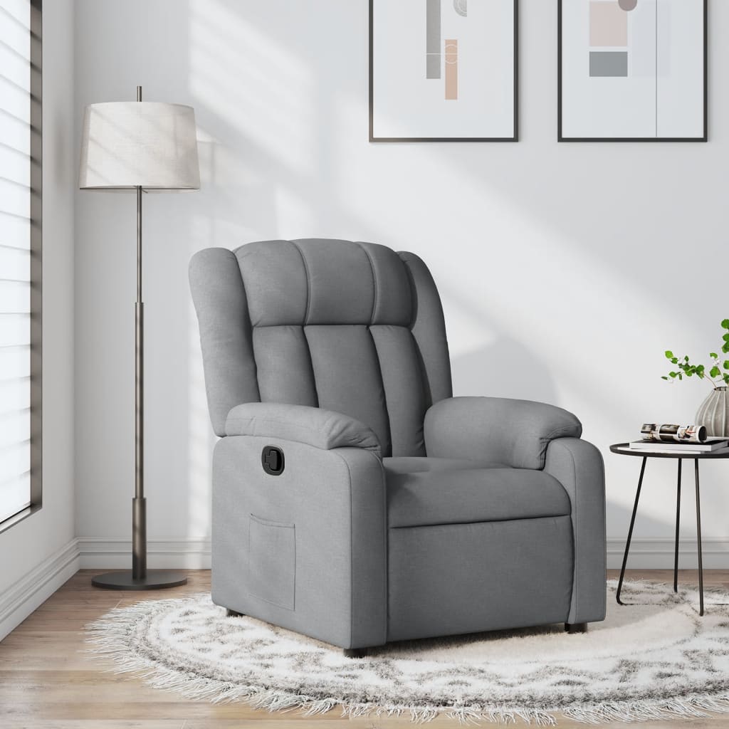 Relaxfauteuil lichtgrijze stof is nu te koop bij PeponiXL, paradijselijk wonen!