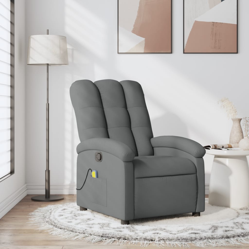Massagestoel in donkergrijze stof is nu te koop bij PeponiXL, paradijselijk wonen!