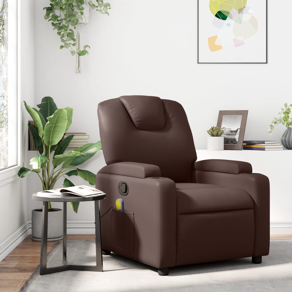 Massagestoel verstelbaar kunstleer bruin is nu te koop bij PeponiXL, paradijselijk wonen!