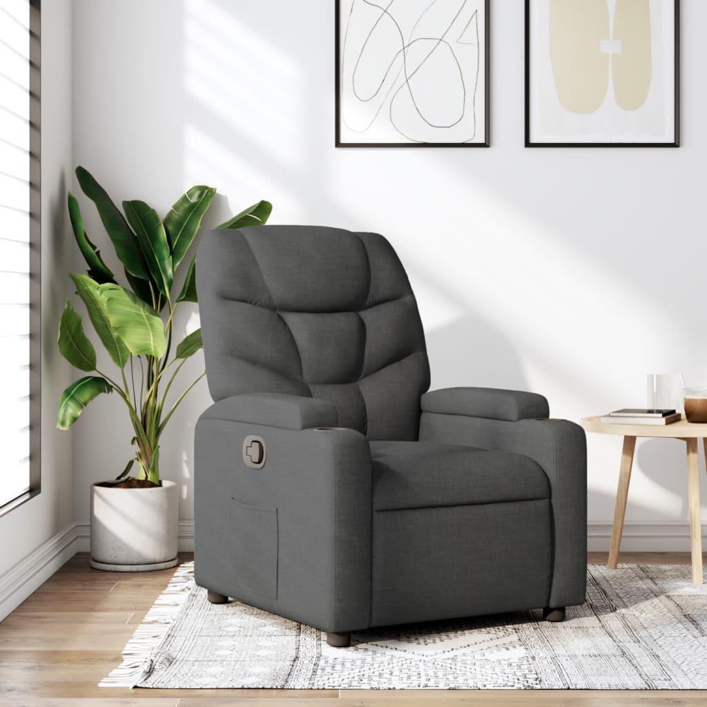 Relaxfauteuil Donkergrijze Stof is nu te koop bij PeponiXL, paradijselijk wonen!