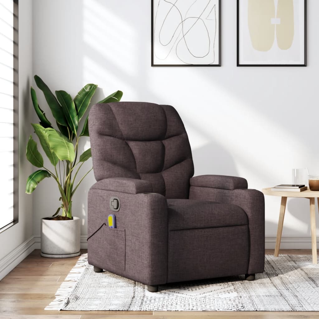 Massagestoel verstelbaar stof donkerbruin is nu te koop bij PeponiXL, paradijselijk wonen!