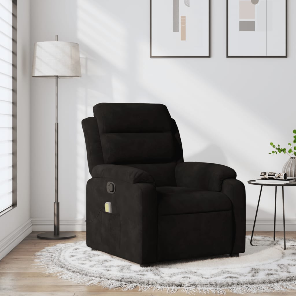 Massagestoel verstelbaar fluweel zwart is nu te koop bij PeponiXL, paradijselijk wonen!