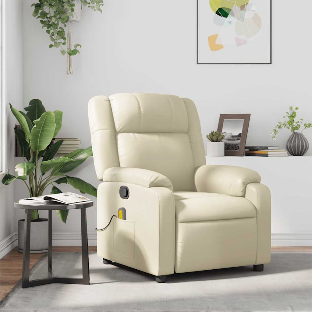 Massagestoel verstelbaar kunstleer crème is nu te koop bij PeponiXL, paradijselijk wonen!