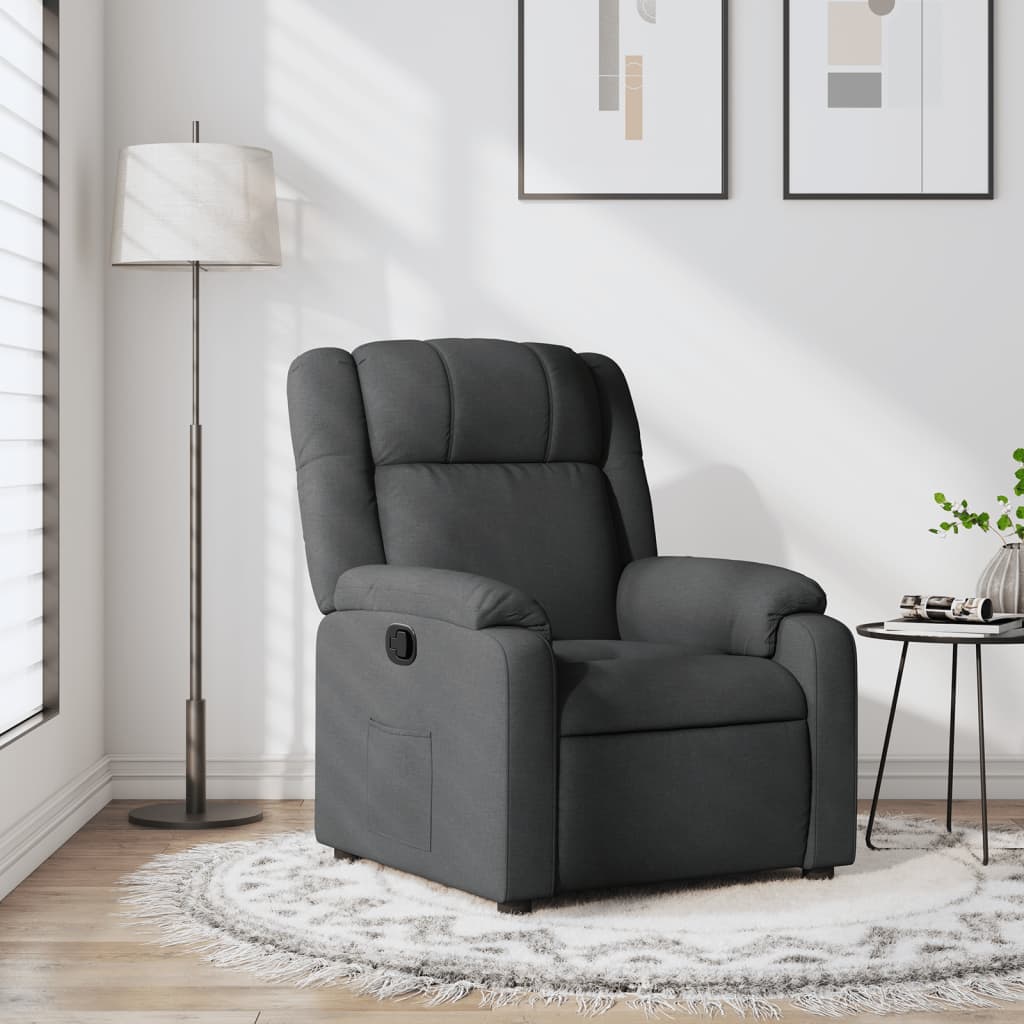Fauteuil verstelbaar stof donkergrijs is nu te koop bij PeponiXL, paradijselijk wonen!