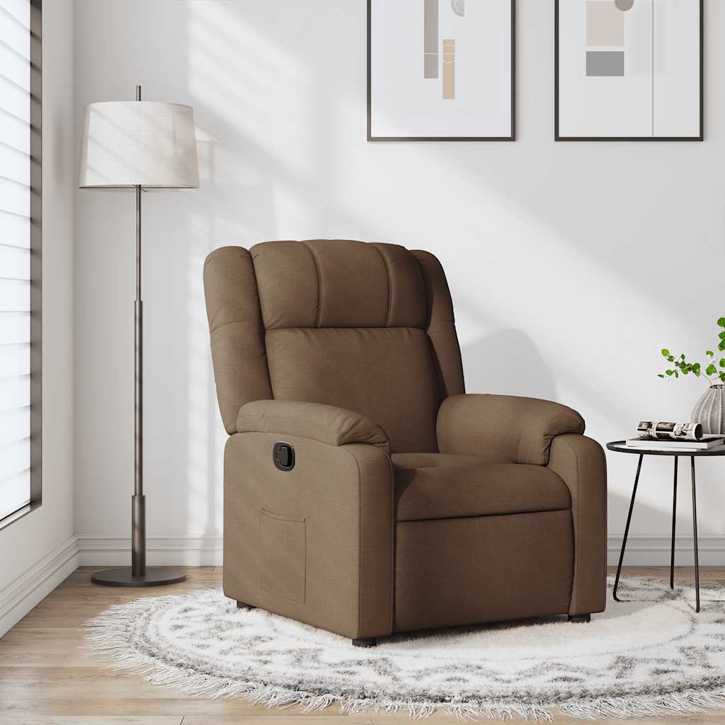 Fauteuil verstelbaar stof bruin is nu te koop bij PeponiXL, paradijselijk wonen!