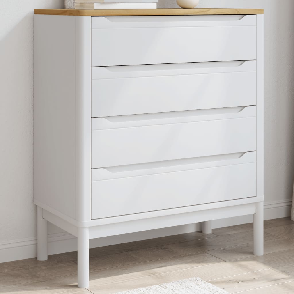 Ladekast FLORO massief grenenhout wit is nu te koop bij PeponiXL, paradijselijk wonen!