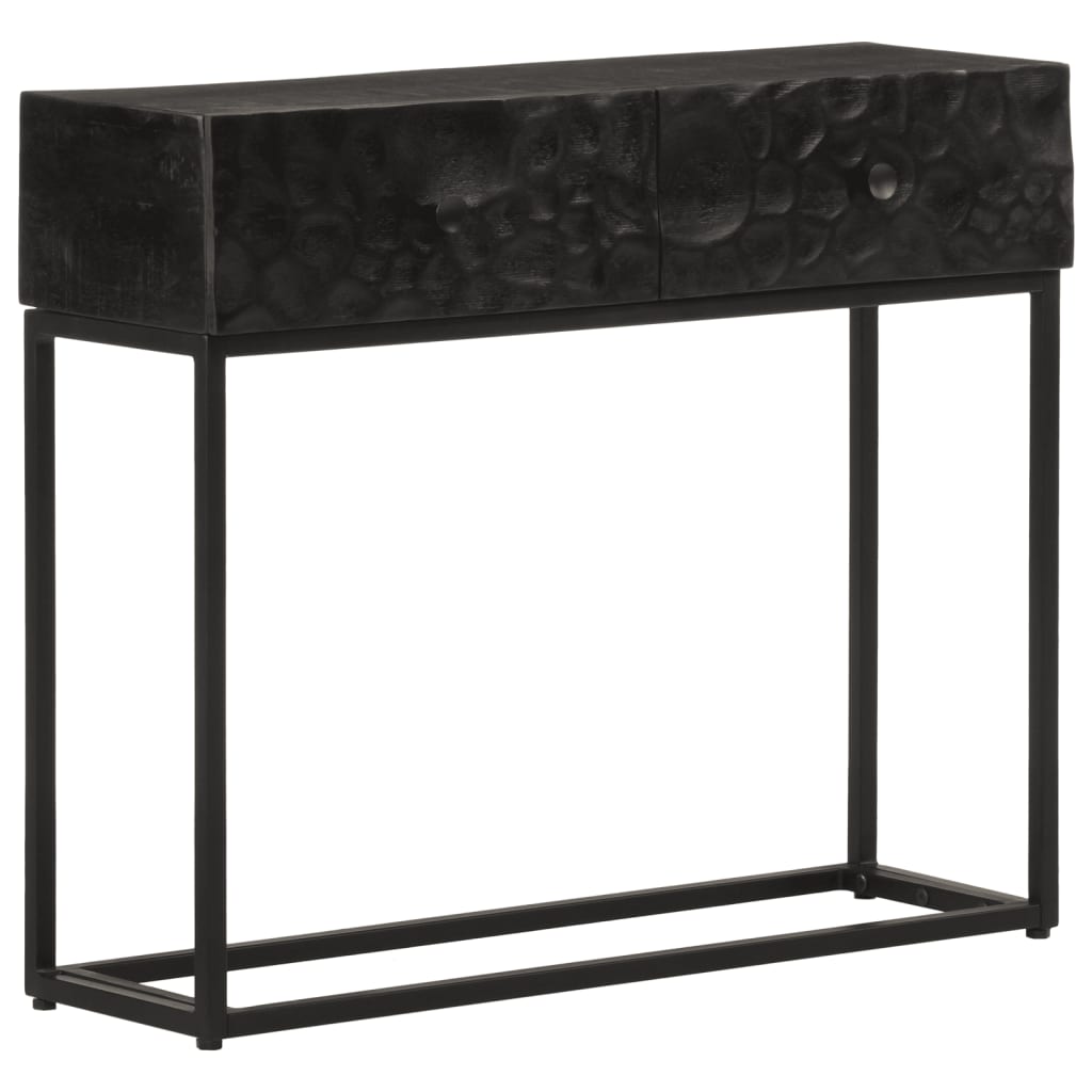 Wandtafel 90x30x76 cm massief mangohout en ijzer zwart is nu te koop bij PeponiXL, paradijselijk wonen!
