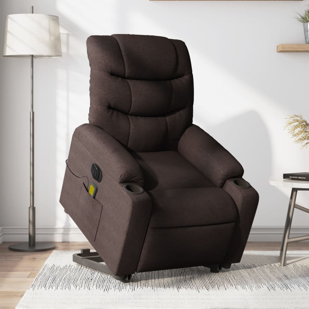 Sta-op-massagestoel elektrisch verstelbaar stof donkerbruin is nu te koop bij PeponiXL, paradijselijk wonen!