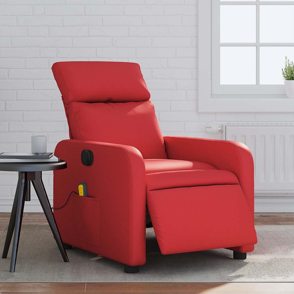 Massagestoel verstelbaar elektrisch kunstleer rood is nu te koop bij PeponiXL, paradijselijk wonen!