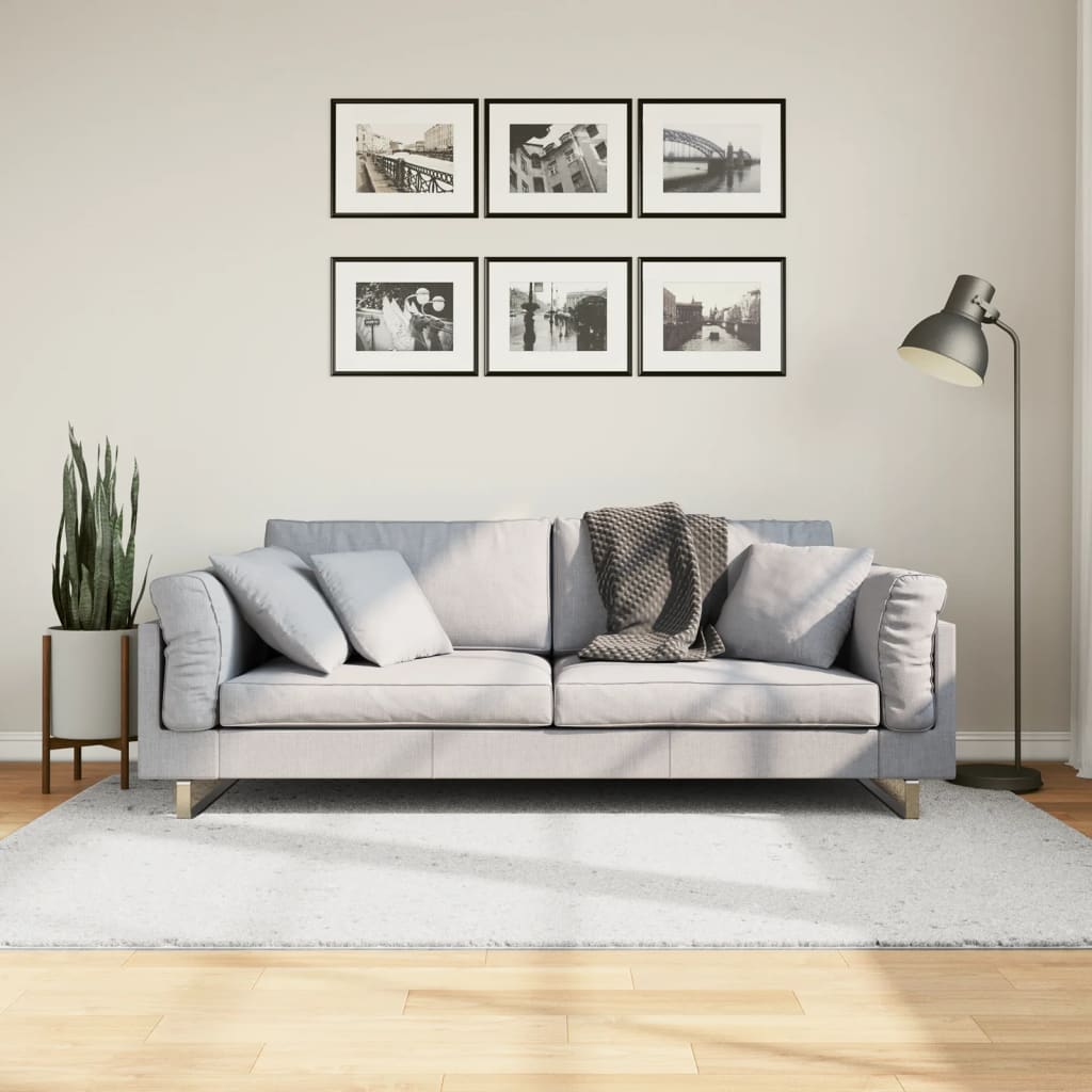 Vloerkleed OVIEDO laagpolig 140x200 cm grijs is nu te koop bij PeponiXL, paradijselijk wonen!