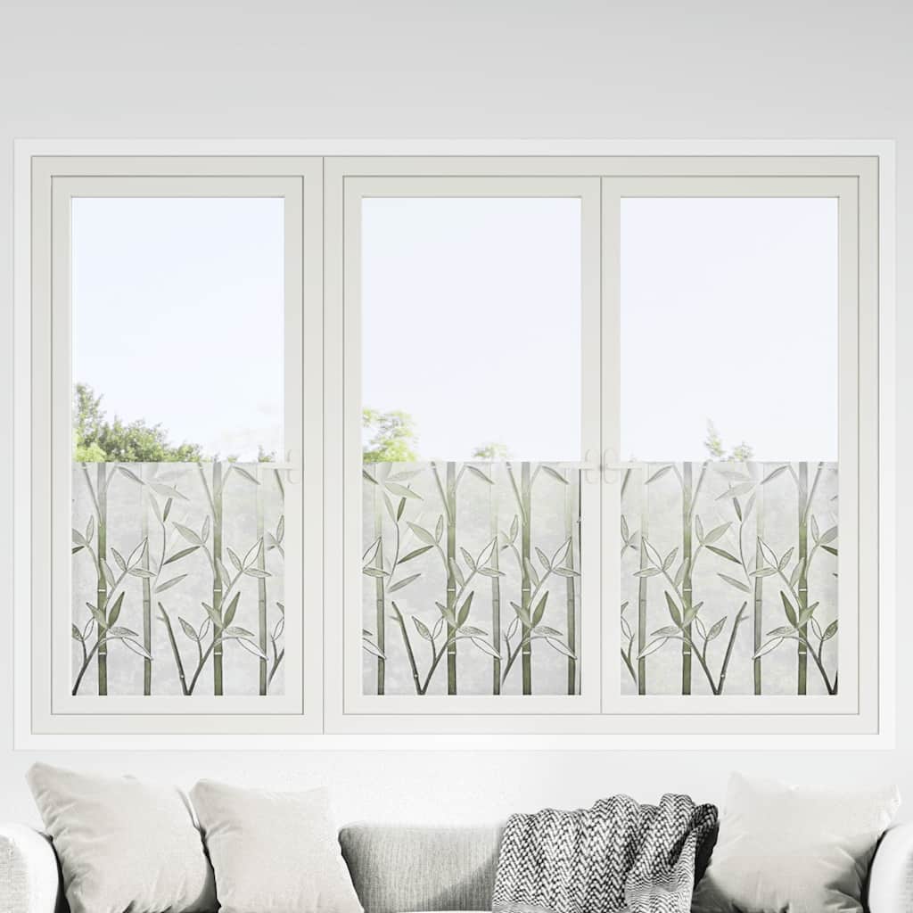 Raamfolies 2 st mat bamboepatroon PVC is nu te koop bij PeponiXL, paradijselijk wonen!
