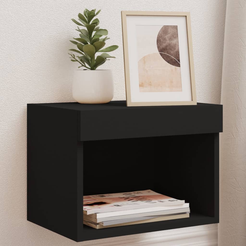 Nachtkastjes met LED's 2 st wandgemonteerd zwart is nu te koop bij PeponiXL, paradijselijk wonen!