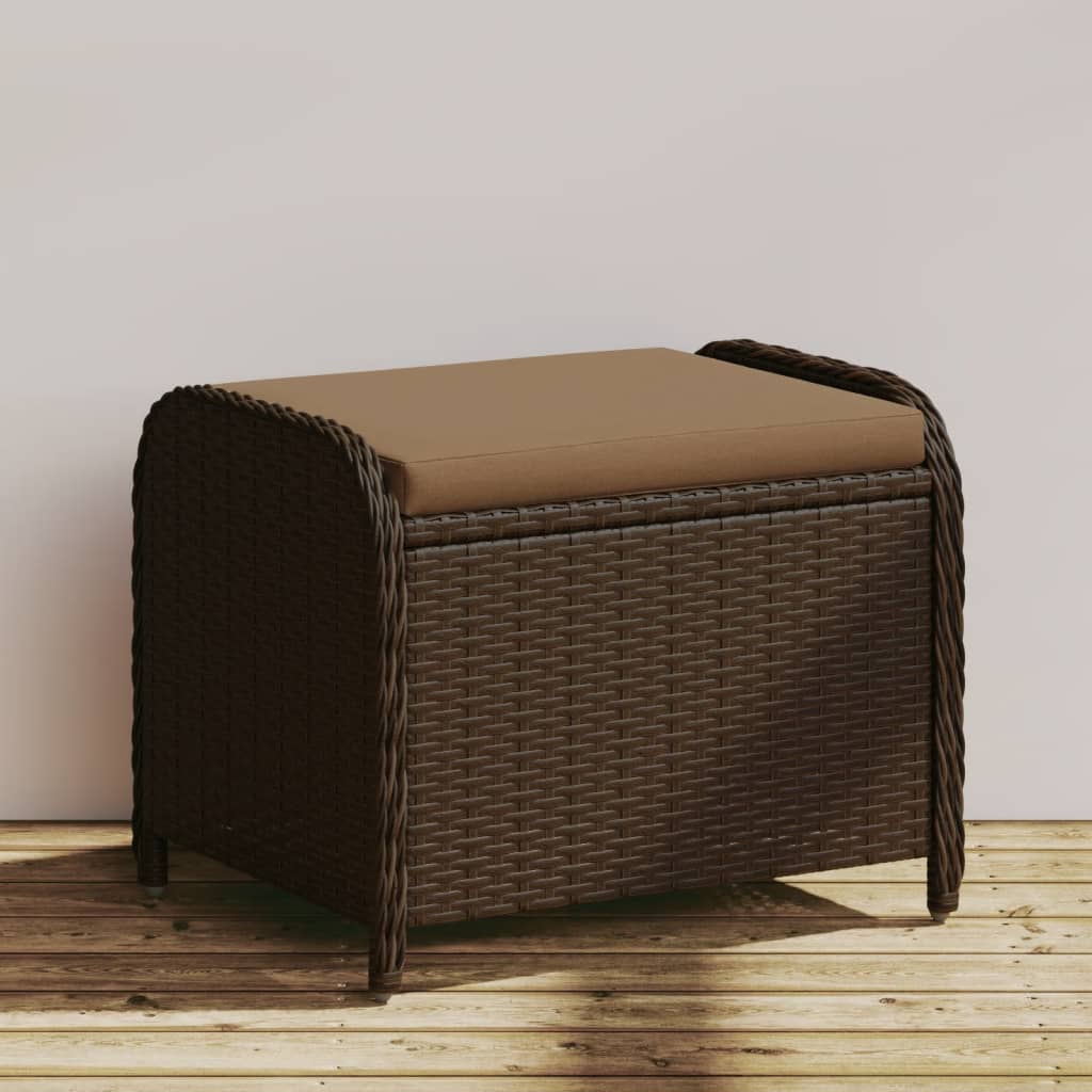 Tuinkruk met kussen 58x46x46 cm poly rattan bruin is nu te koop bij PeponiXL, paradijselijk wonen!
