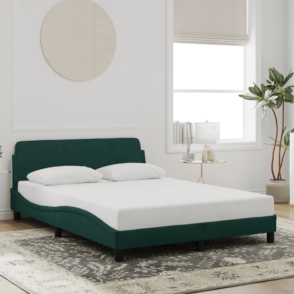 Bedframe "Dover" 120x200 cm fluweel donkergroen is nu te koop bij PeponiXL, paradijselijk wonen!