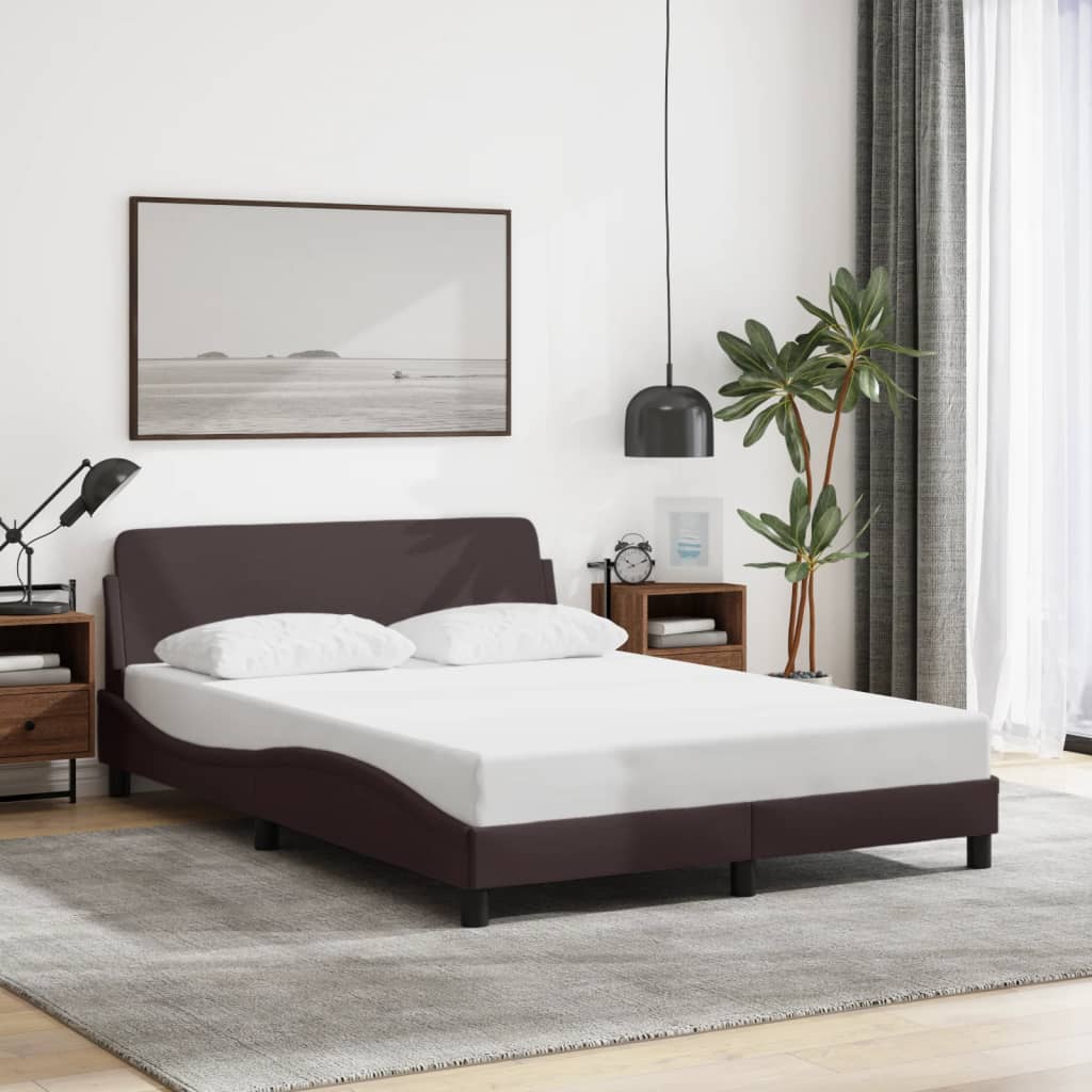 Bedframe "Dover" stof donkerbruin 140x190 cm is nu te koop bij PeponiXL, paradijselijk wonen!
