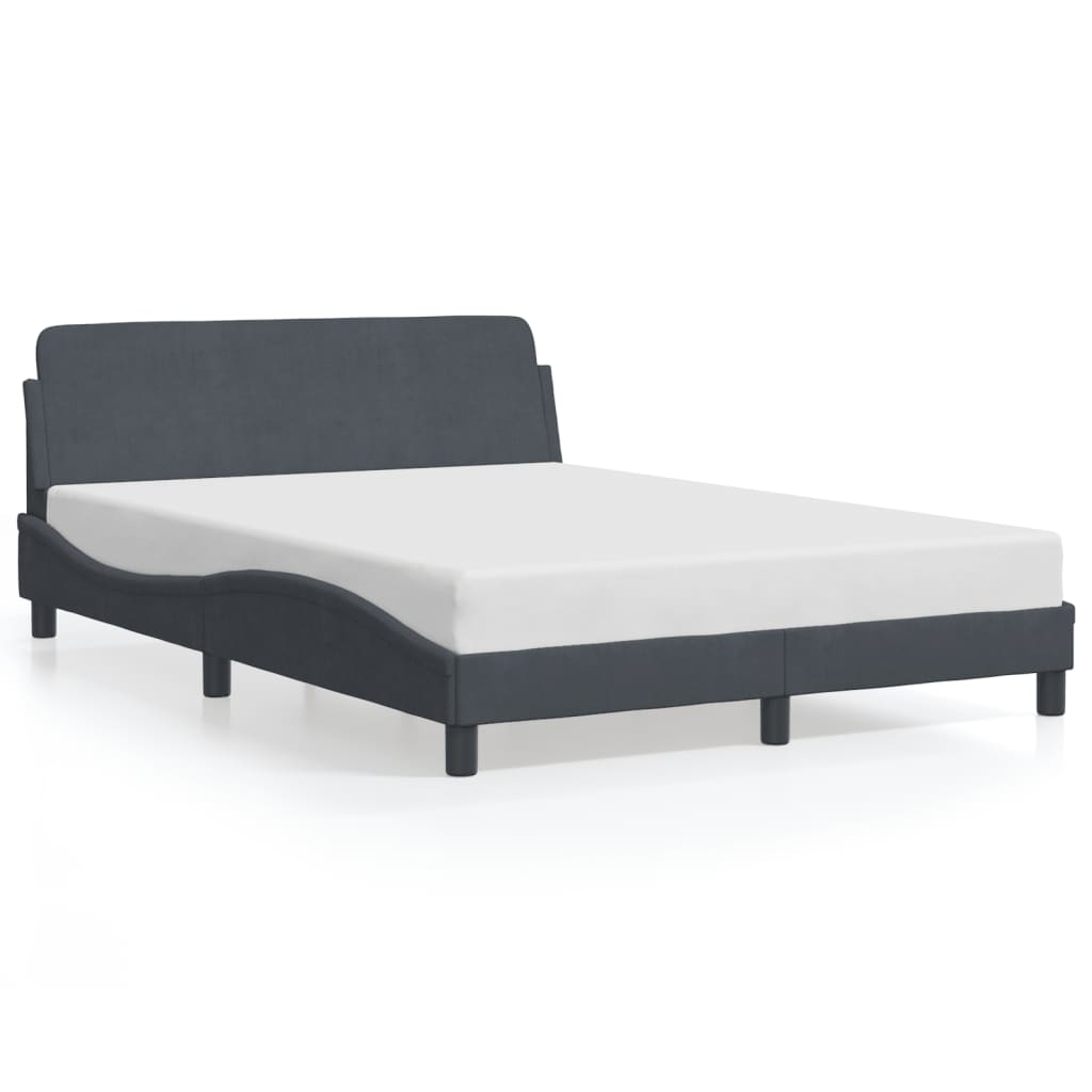Bedframe "Dover" 140x190 cm fluweel donkergrijs is nu te koop bij PeponiXL, paradijselijk wonen!
