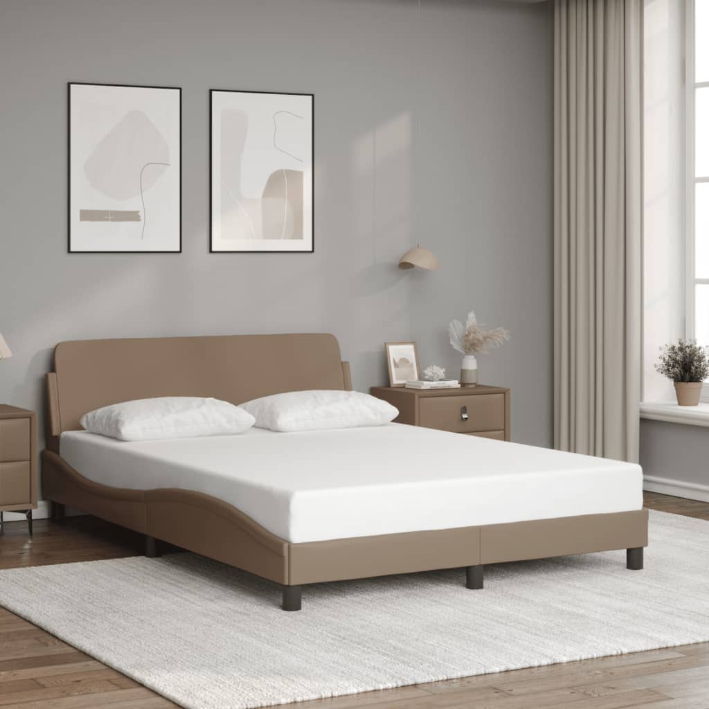 Bedframe "Dover" kunstleer cappucinnokleurig 140x190 cm is nu te koop bij PeponiXL, paradijselijk wonen!