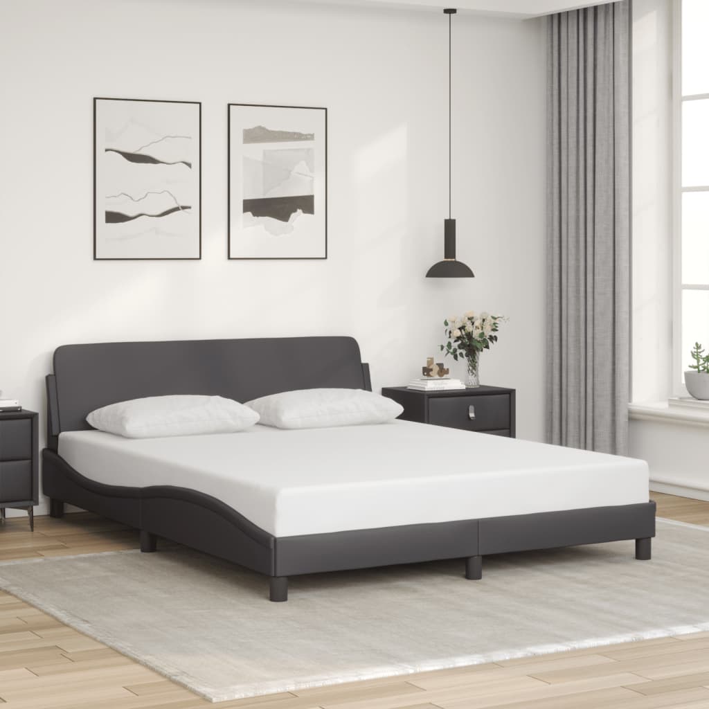 Bedframe "Dover" kunstleer grijs 160x200 cm is nu te koop bij PeponiXL, paradijselijk wonen!