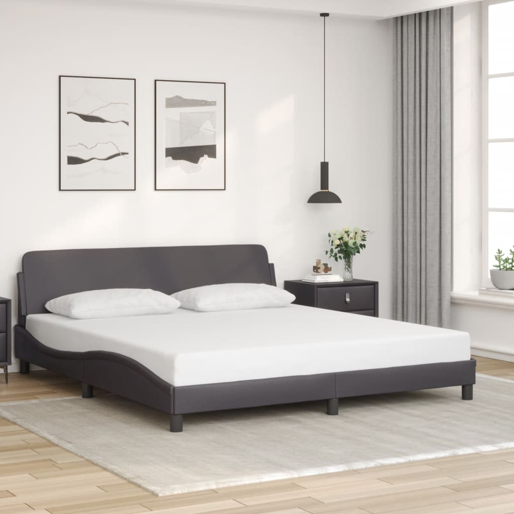 Bedframe "Dover" kunstleer grijs 180x200 cm is nu te koop bij PeponiXL, paradijselijk wonen!