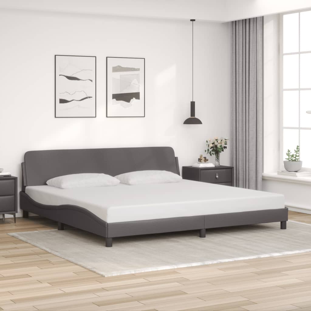 Bedframe "Dover" kunstleer grijs 200x200 cm is nu te koop bij PeponiXL, paradijselijk wonen!