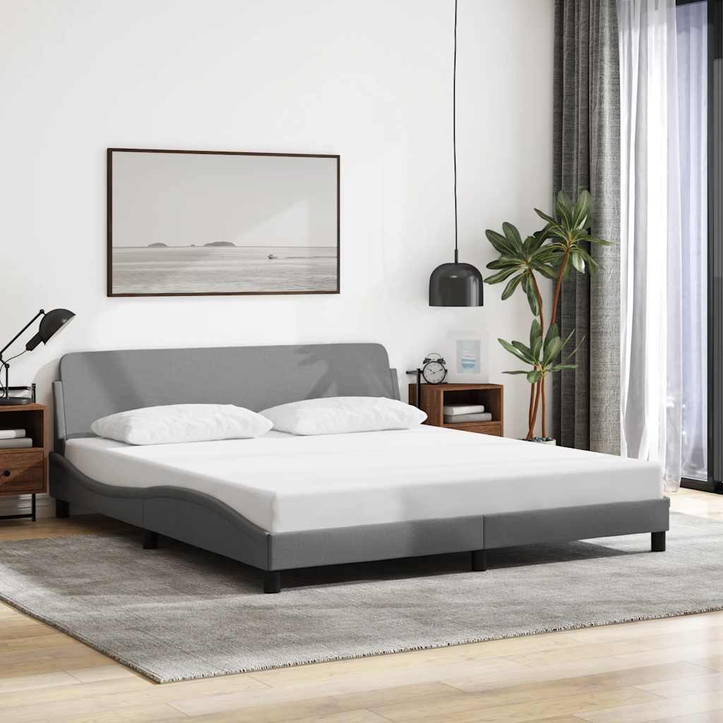 Bedframe "Dover" stof lichtgrijs 183x213 cm is nu te koop bij PeponiXL, paradijselijk wonen!