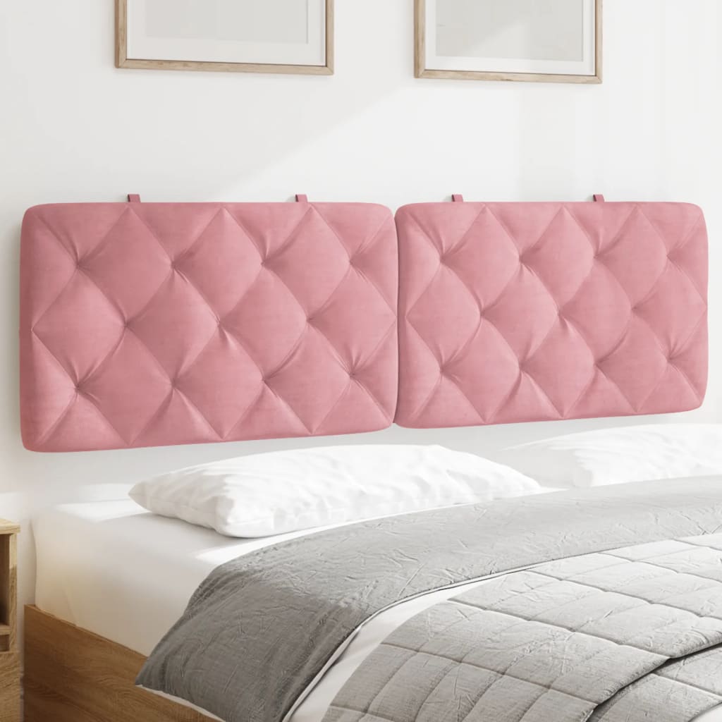 Hoofdbordkussen 160 cm fluweel roze is nu te koop bij PeponiXL, paradijselijk wonen!