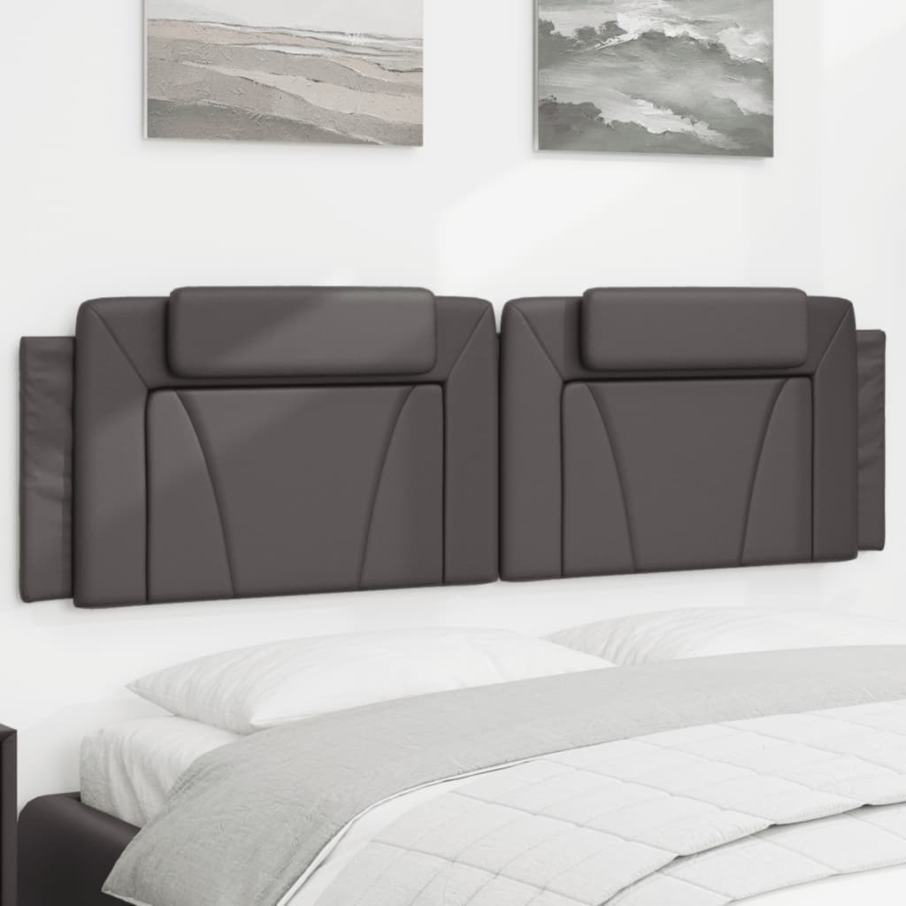 Hoofdbordkussen "Viana" 180 cm kunstleer grijs is nu te koop bij PeponiXL, paradijselijk wonen!