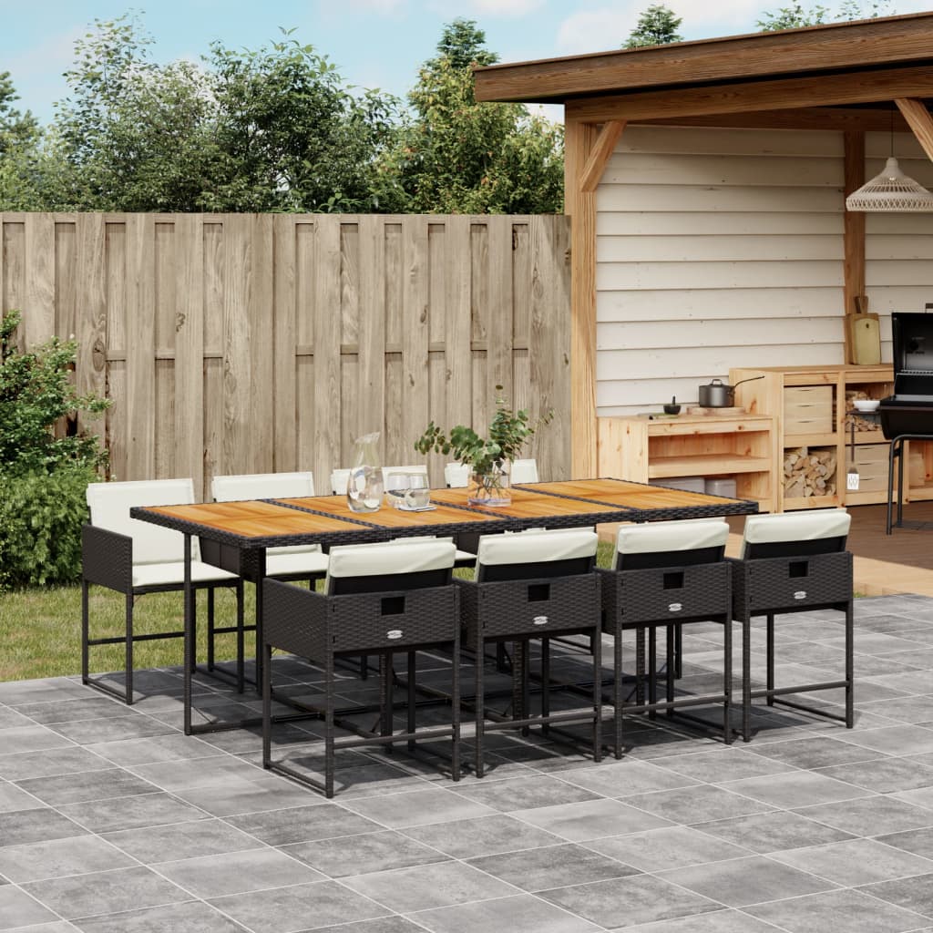 9-delige Tuinset poly rattan zwart is nu te koop bij PeponiXL, paradijselijk wonen!