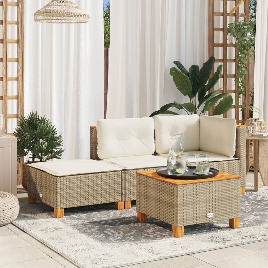 Tuinkruk met kussen 63,5x56x32 cm poly rattan beige is nu te koop bij PeponiXL, paradijselijk wonen!