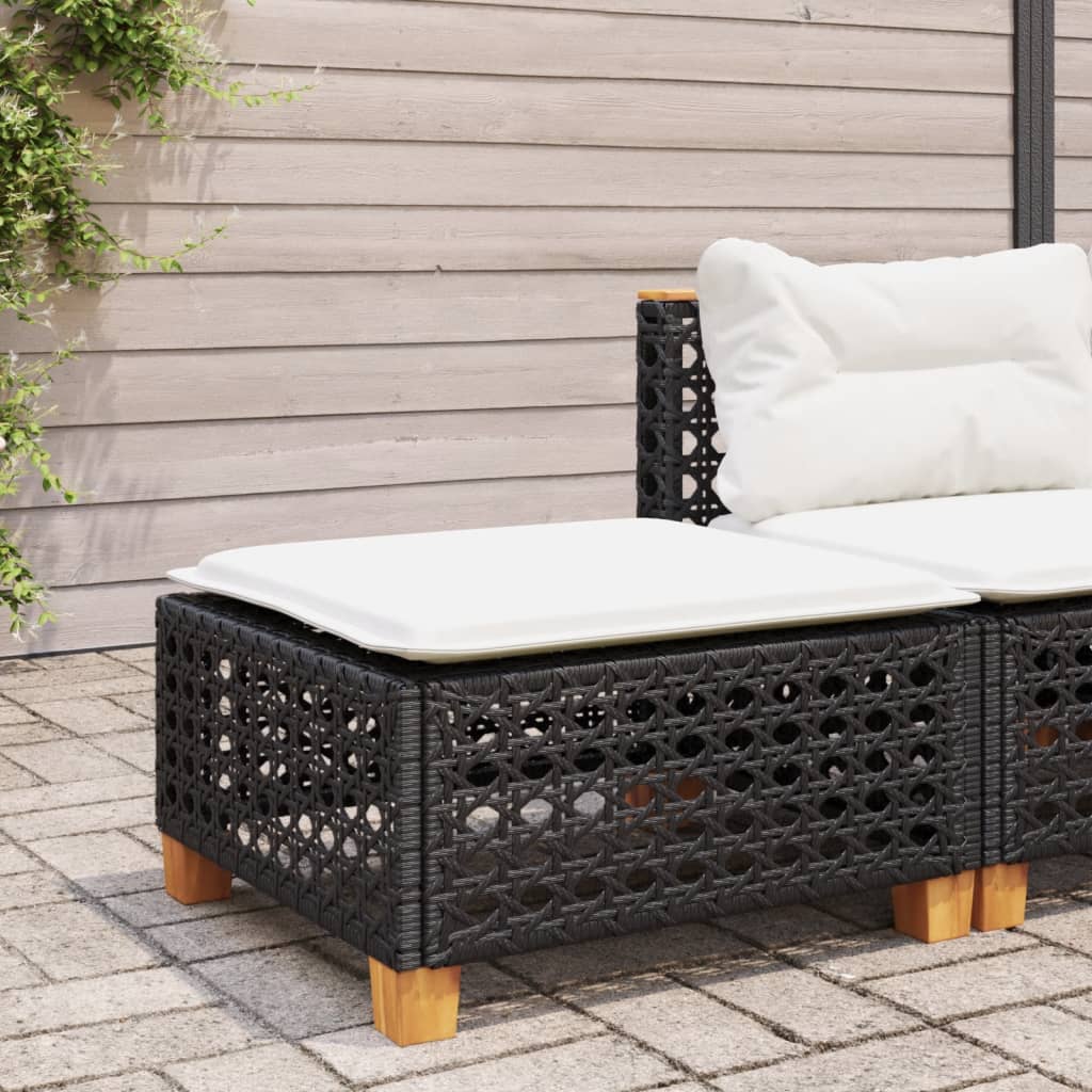 Tuinkruk met kussen 63,5x56x32 cm poly rattan zwart is nu te koop bij PeponiXL, paradijselijk wonen!