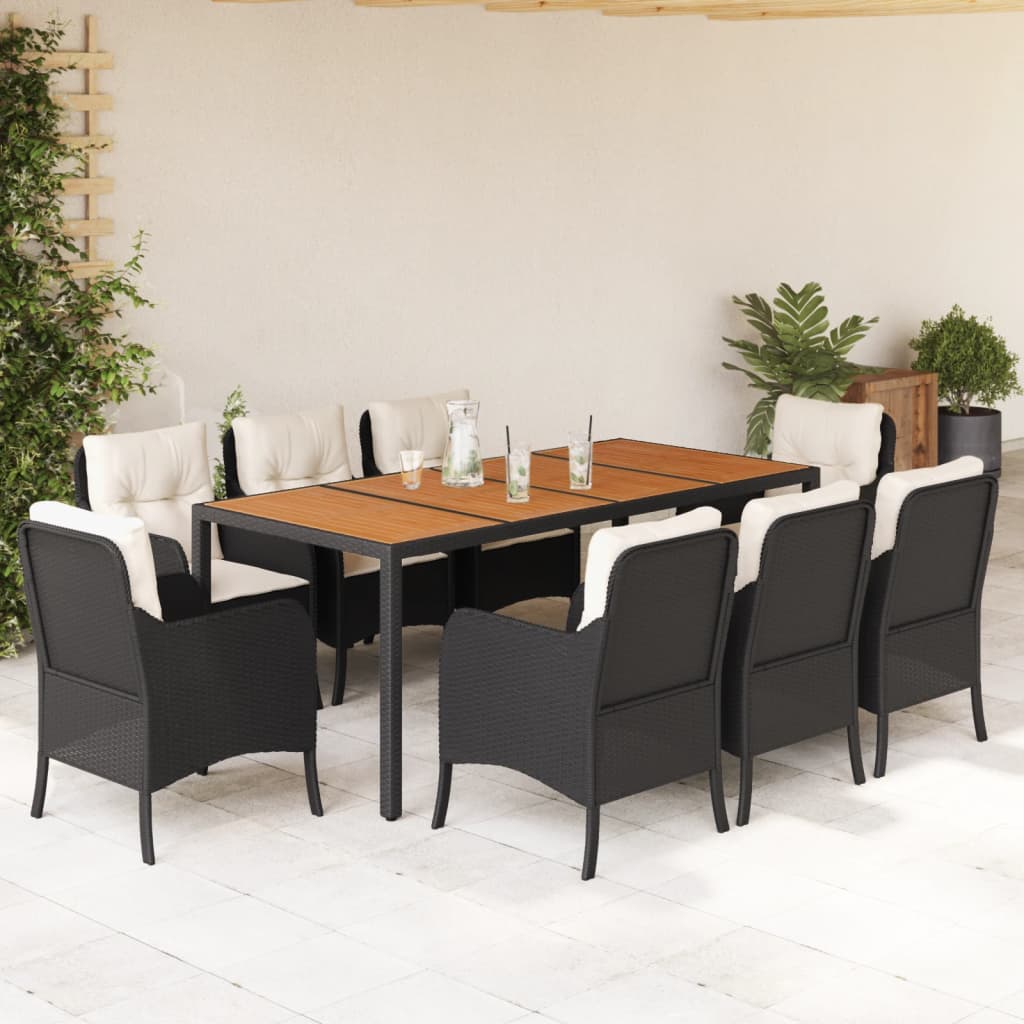 9-delige Tuinset poly rattan zwart is nu te koop bij PeponiXL, paradijselijk wonen!