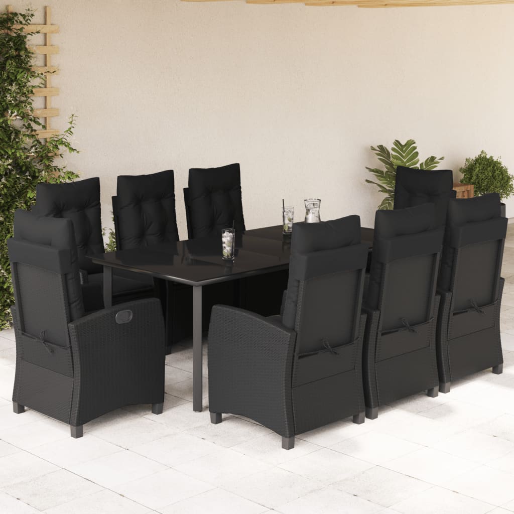9-delige Tuinset poly rattan zwart is nu te koop bij PeponiXL, paradijselijk wonen!