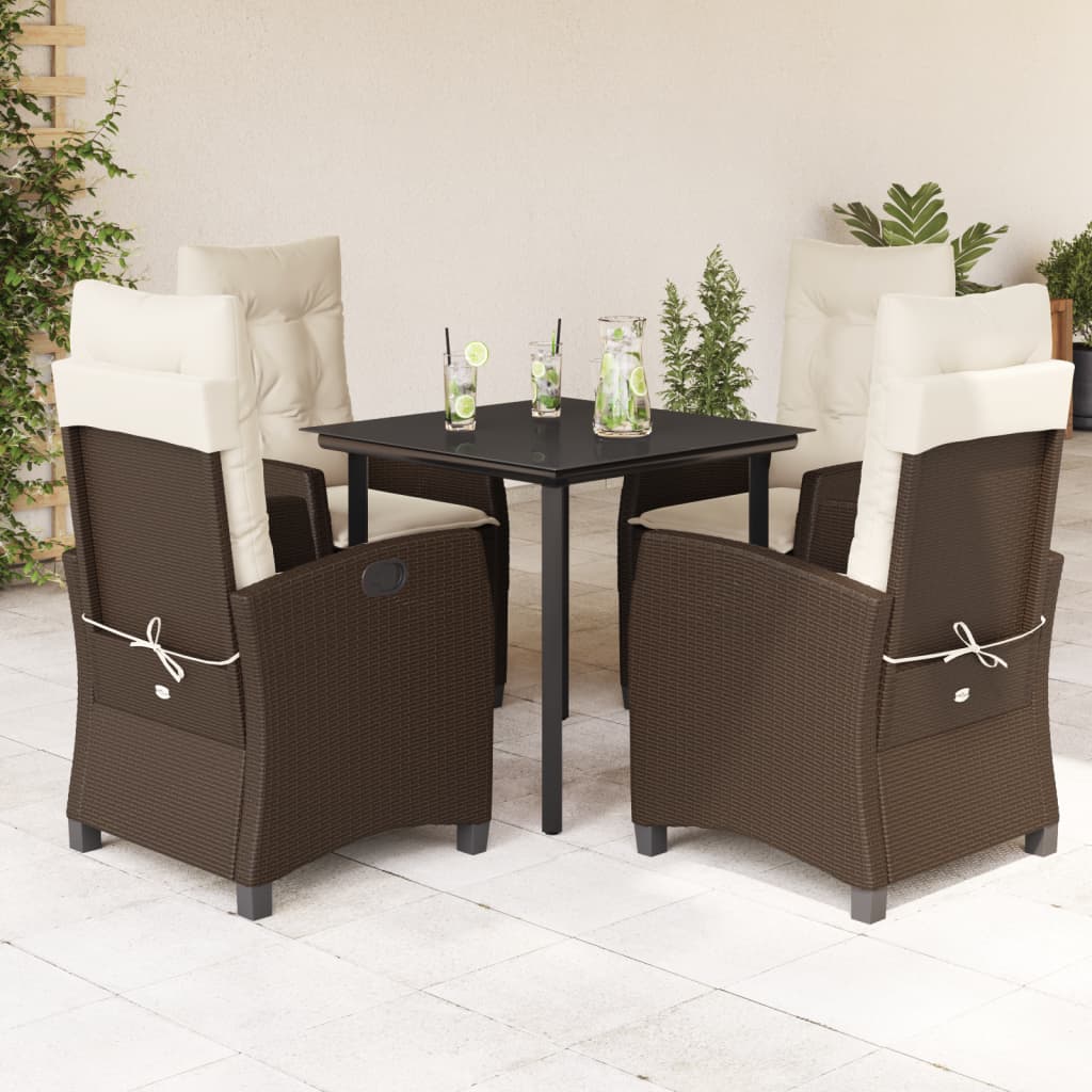5-delige Tuinset met kussens poly rattan bruin is nu te koop bij PeponiXL, paradijselijk wonen!