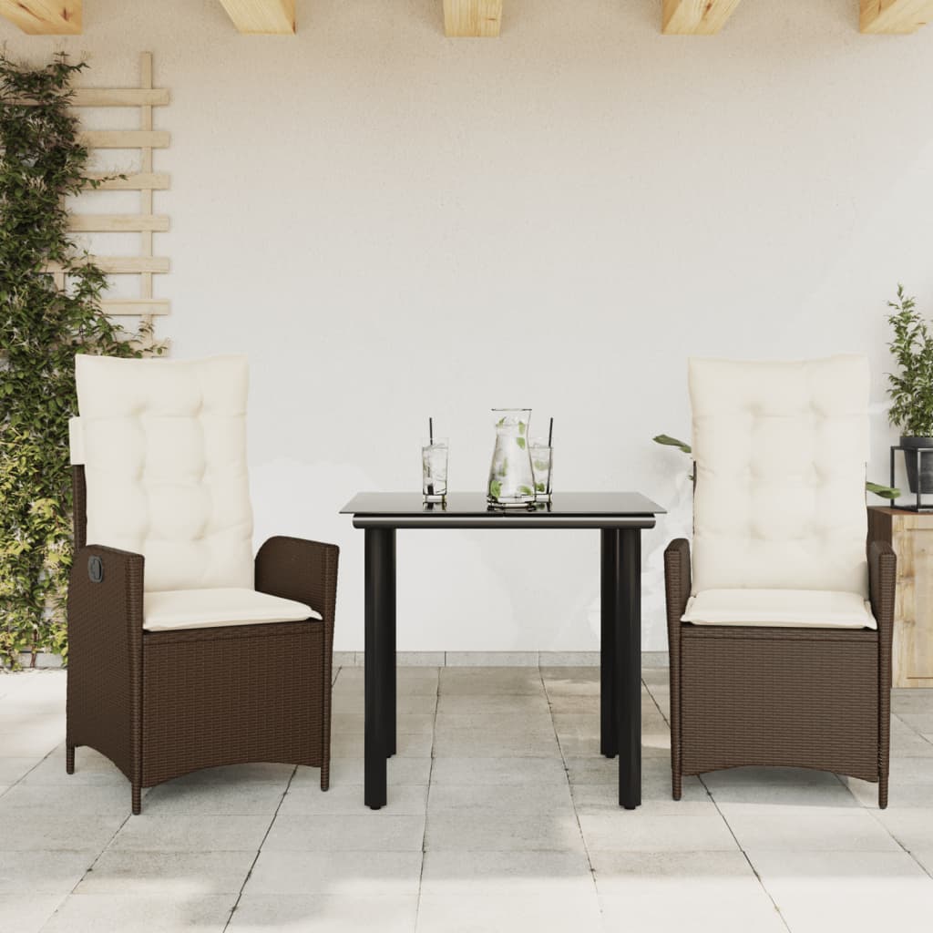 3-delige Tuinset met kussens poly rattan bruin is nu te koop bij PeponiXL, paradijselijk wonen!