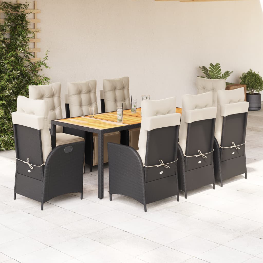9-delige Tuinset poly rattan zwart is nu te koop bij PeponiXL, paradijselijk wonen!