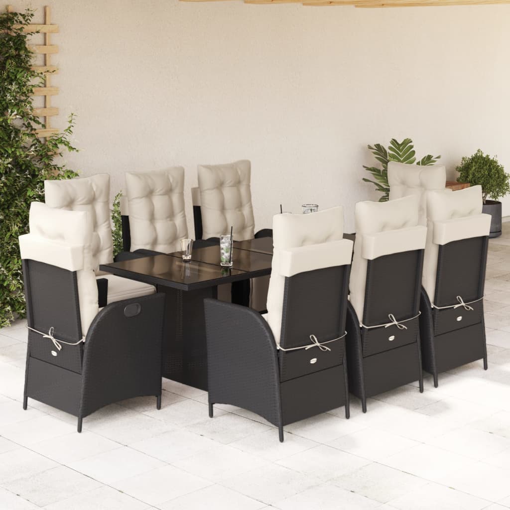 9-delige Tuinset poly rattan zwart is nu te koop bij PeponiXL, paradijselijk wonen!