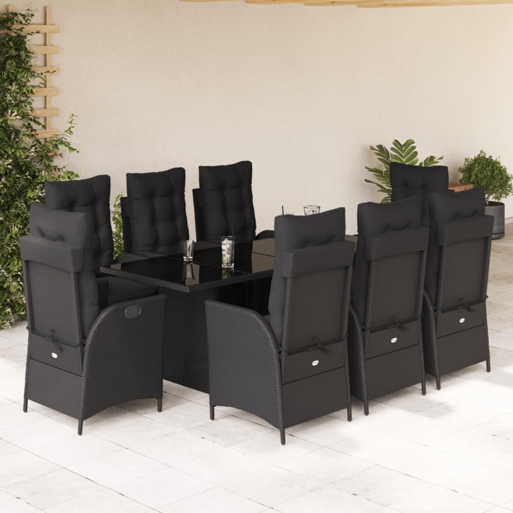 9-delige Tuinset poly rattan zwart is nu te koop bij PeponiXL, paradijselijk wonen!