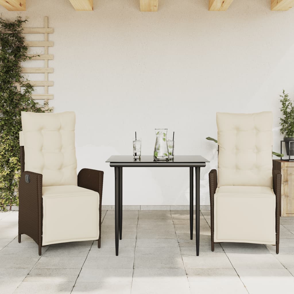 3-delige Tuinset met kussens poly rattan bruin is nu te koop bij PeponiXL, paradijselijk wonen!