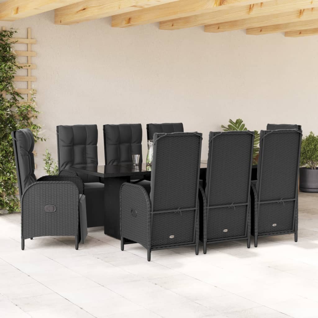 9-delige Tuinset poly rattan zwart is nu te koop bij PeponiXL, paradijselijk wonen!