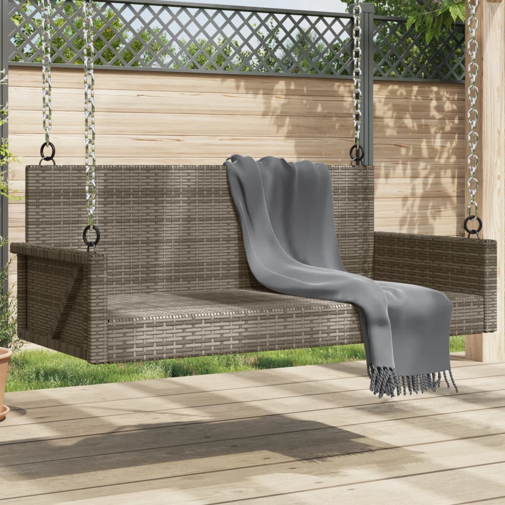 Schommelbank 119x56x48 cm poly rattan grijs is nu te koop bij PeponiXL, paradijselijk wonen!