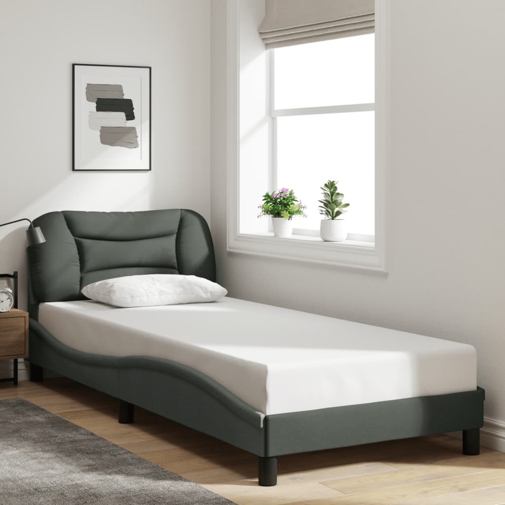 Bedframe zonder matras "Hvar" 90x190 cm stof donkergrijs is nu te koop bij PeponiXL, paradijselijk wonen!