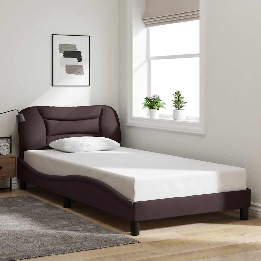 vidaXL Bedframe zonder matras "Hvar" 100x200 cm stof donkerbruin