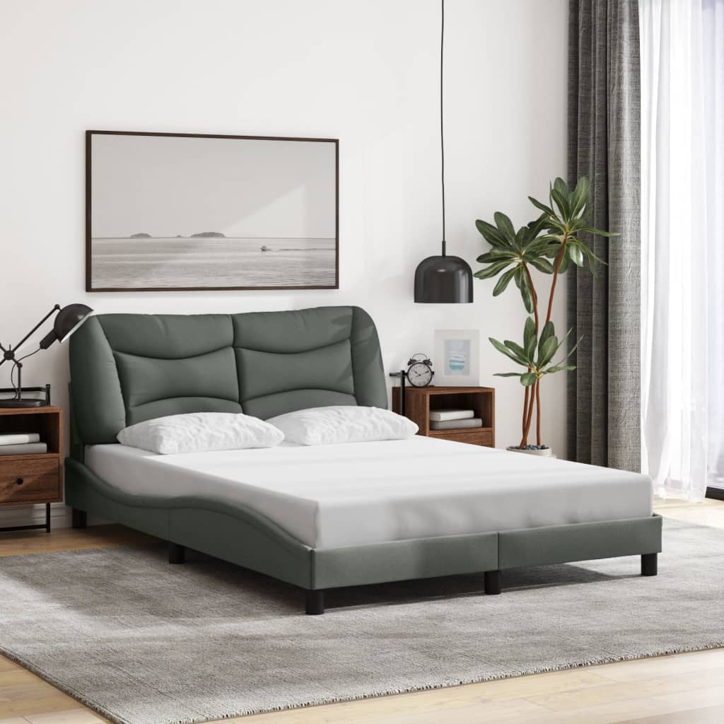 Bedframe zonder matras "Hvar" stof donkergrijs 140x190 cm is nu te koop bij PeponiXL, paradijselijk wonen!