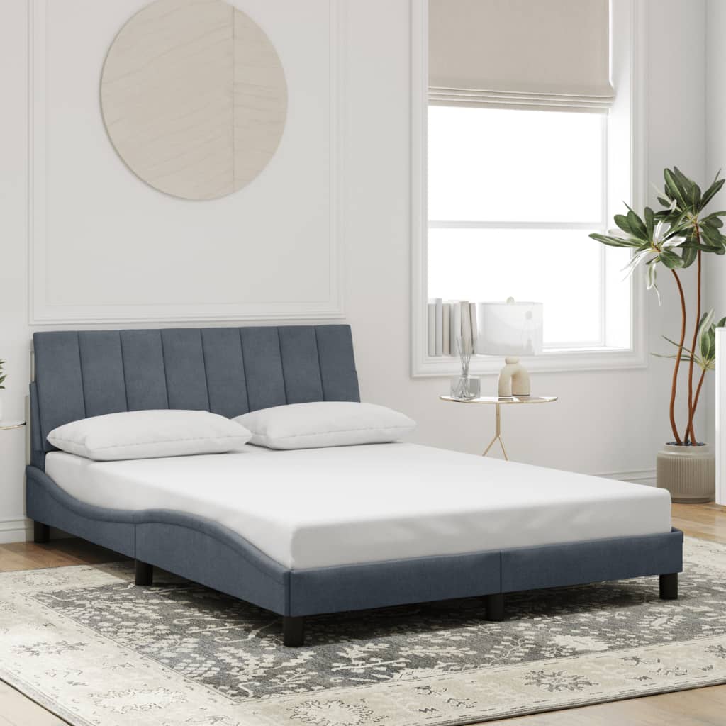 Bedframe zonder matras "Hanko" 120x200 cm fluweel donkergrijs is nu te koop bij PeponiXL, paradijselijk wonen!