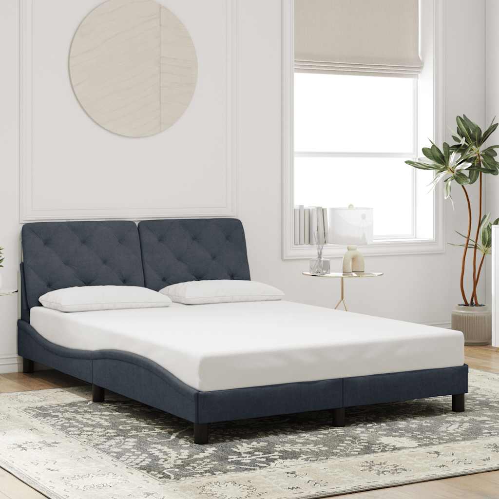 Bedframe zonder matras 140x200 cm fluweel donkergrijs is nu te koop bij PeponiXL, paradijselijk wonen!