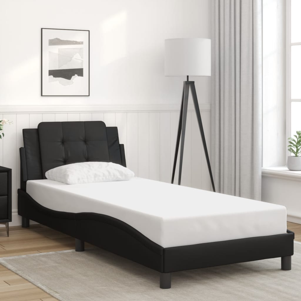 Bedframe zonder matras "Zadar" kunstleer zwart 90x190 cm is nu te koop bij PeponiXL, paradijselijk wonen!