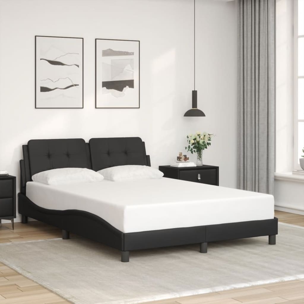 Bedframe zonder matras "Zadar" kunstleer zwart 120x200 cm is nu te koop bij PeponiXL, paradijselijk wonen!