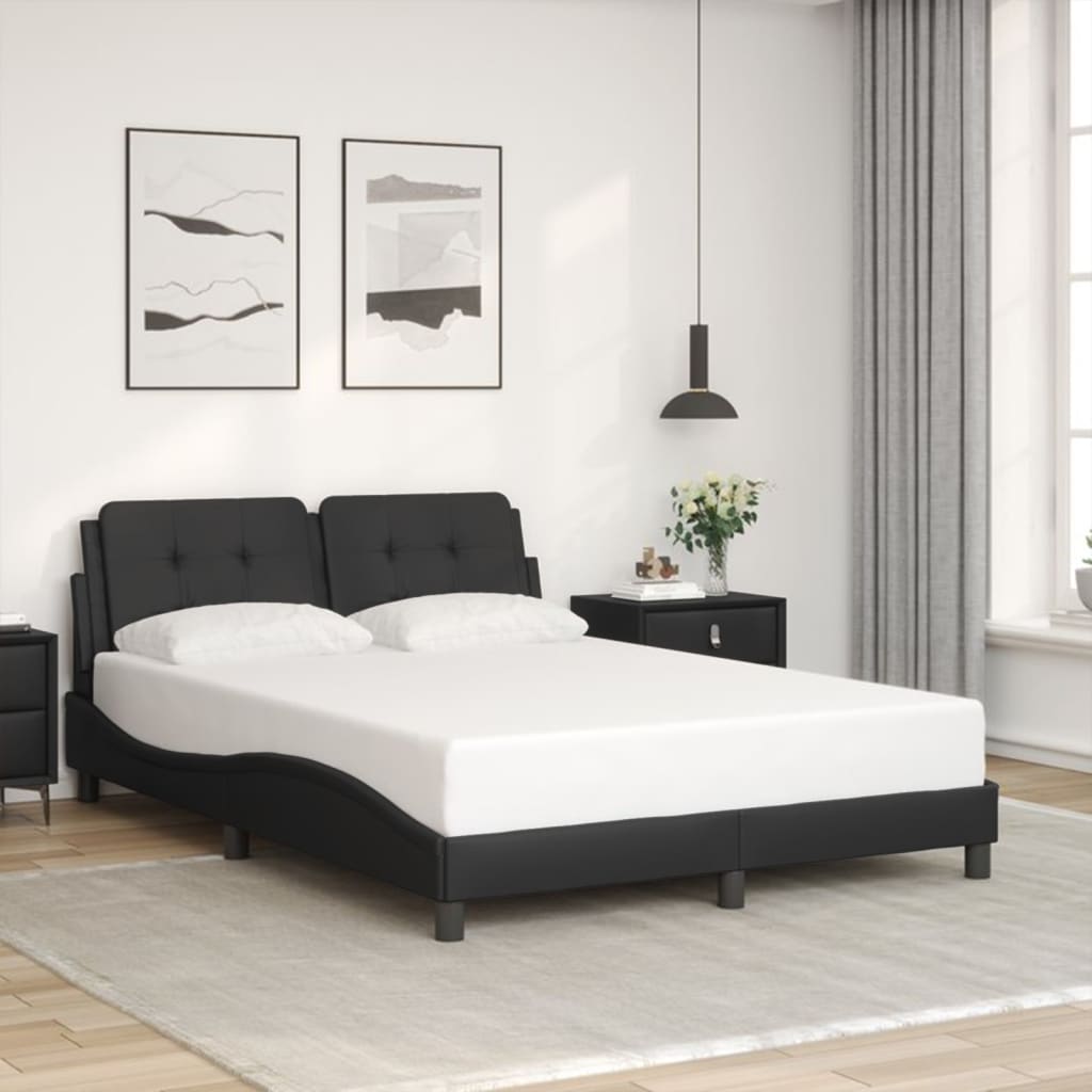 Bedframe zonder matras "Zadar" kunstleer zwart 140x190 cm is nu te koop bij PeponiXL, paradijselijk wonen!